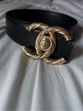 Black and Gold Chanel Belt